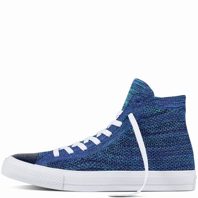 Converse Chuck Taylor All Star X Nike Flyknit High Tops Mens - Indigo/Blue Shoes (350NTBZM)
